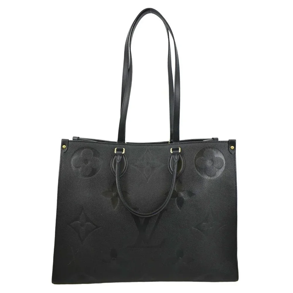 LOUIS VUITTON  Onthego GM Monogram Empreinte Leather Tote Bag Black - Picture 4 of 12